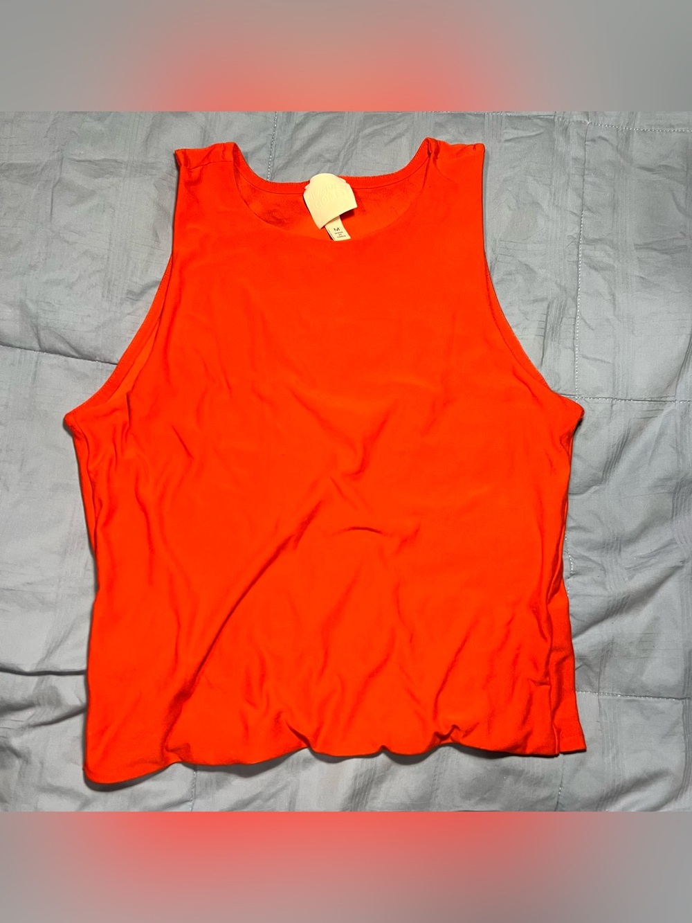 Planet Gold Women’s Sleeveless Crewneck Tank - Bright Orange